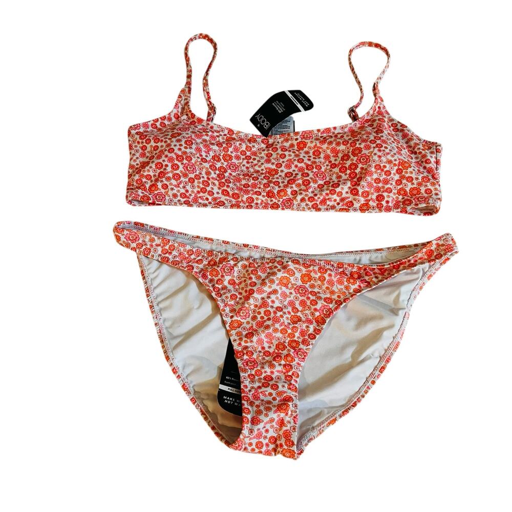 Cotton On Body Floral Print Two Piece Bikini Set Size L Large NWT